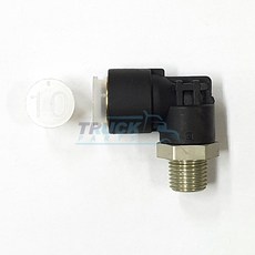 에어 커넥터 / 니플 / 호스 10파이 / 나사선 1/4 (14mm) / ㄱ자 / P3474709480 / 대우순정품