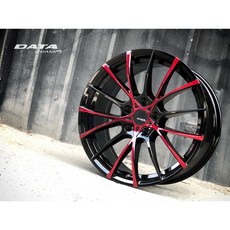 DATA VL03 旋壓 18吋 5孔100 鋁圈 麗車坊-輕量化改裝首選, 黑底透明紅, 1個