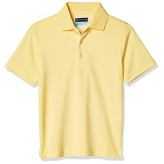 PGA TOUR 남아용 반소매 솔리드 골프 폴로셔츠 페일 바나나 L (1416) 152416, Large, Pale Banana