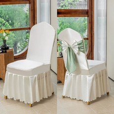 의자커버 연회장 예식장 식탁의자커버 레스토랑 웨딩홀 리본장식 행사장 뷔페 파티, Z. 미색연두