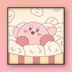 DIY 디지털 유화 핸드메이드 컬러 채우기 별의 커비 거실 그림, A329, 20*20【원목내부프레임】, 1개