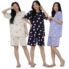 남성 쿨 아이스 냉감 반팔 잠옷 세트 남녀공용 복숭아 빅사이즈 쿨원단 여름