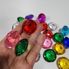 2cm 3cm 4cm 6cm 다이아몬드 하트 보석 전용케이스 장난감 보석칩 수놀이 보석교구 어린이보석, 3cm 65피스, 1세트