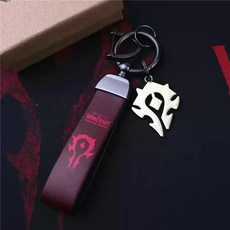 재고 있음 워크래프트 호드 펜던트 얼라이언스 금속 펜던트 가죽 키 체인 가방 쥬얼리 남성 선물, 20 S