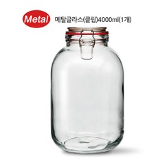 미르코리아 메탈글라스자 클립 유리병, 4L, 1개