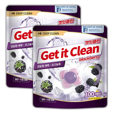 겟잇클린 캡슐 세탁세제 블랙베리, 2개, 100개입