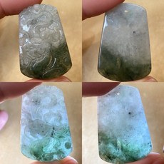 君遇 天然A貨翡翠 仿古小龍牌 半山水紫烏雞, 8