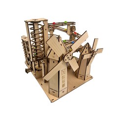 達克熊 3D立體拼圖 機械工坊風徊軌道 DIY益智玩具, 手搖款機械工坊風徊軌道, 1個