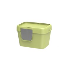 加厚加高款一體式貓砂盆 不外漏款, 抹茶綠(含上蓋, 1個