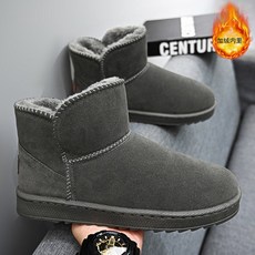 冬款高顏值情侶雪地靴：保暖防滑雪地男鞋，冬季戶外時尚必備, 無規格, 灰色
