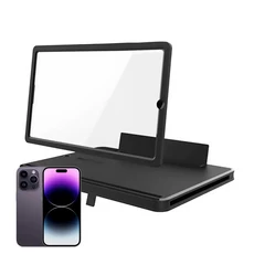 휴대폰 화면 돋보기 8인치 HD 접이식 돋보기 스마트폰 휴대폰 독서용 조정 가능한 각도 화면 증폭기, 01 Black, 01 CHINA