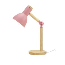 協群光電 北歐風木紋小檯燈 - 簡約設計、護眼檯燈、可調節角度, 粉色