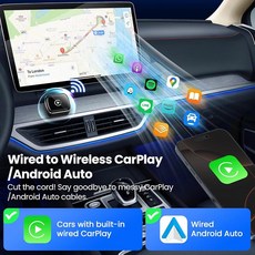 Wireless CarPlay Adapter & Android Auto 2-in-1 Convert Wired to Wireless MINI 미니 Size with USB A, Wireless CarPlay Adapter & And