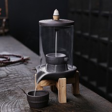 供應紫砂倒流香薰爐家居擺件創意時來運轉防風罩倒流香爐原創, 防風罩時來運轉