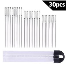 KAOBUY 30 PCS 3 크기 큰 눈 바느질 바늘 크로 셰 뜨개질 크로스 스티치 직조 바느질 도구 바느질 병, 보여진 바와 같이