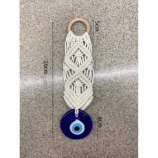 마크라메 럭키 아이 글래스 블루 터키 악마 펜던트 벽 걸이식 홈 거실 자동차 선물 데코, 1) Lucky eye1PCS