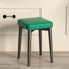 화장대 뽀글이 파우더룸 현관 패브릭 침실 양털 메이크업, 1개, 올블랙 다리 빈 그린 가죽 표면