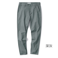 KASO 簡約彈性休閒褲 男士寬鬆直筒工裝長褲 休閒長褲