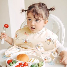 아이주 링크빕 자기주도 이유식 턱받이 방수 턱받이 이유식 초기 중기 후기, 1개, 나시링크빕 러블리양, 1개입