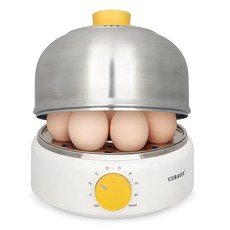 보바가 급속 스테인리스 타이머 9개의 사일런트 조리기 보일러 차단 자동 400W 화이트 찜기 용량 전기 계란 스틸, White