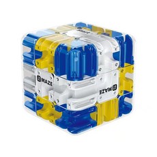 3D滾珠三階魔方迷宮，親子對戰益智玩具，兒童邏輯思維訓練解壓神器, 1個, 藍黃（中文版）