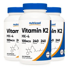 뉴트리코스트 비타민K-2 MK-4 100mcg 240 캡슐, 3개, 240정