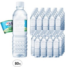 제주 삼다수 500ml(무라벨), 80개, 500ml