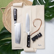 葉添 精工雙刀-台灣料理Lite組 台灣品牌/保固一年/鋒利持久/複合鋼高硬度/黑檀木柄-中式菜刀/水果刀/廚刀/刀具, 1個