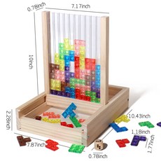 DFMEI 兒童俄羅斯方塊積木拼圖玩具木盒立體益智力3到6歲思維訓練男女孩, 1個, 木盒亞克力俄羅斯方塊(CPC/CE認證):如圖, 1片