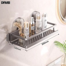 DFMEI 廠家供應衛生間吸盤置物架壁掛式免打孔浴室毛巾架洗漱臺多功能架, 1個, 如圖