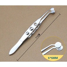 의료용 핀셋 포셉 안과 눈기름샘 눈꺼풀 스퀴징 드레싱 청소 집게 도구, 1개, 5X5