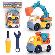DIY拆裝工程車玩具套裝 兒童益智組裝玩具, 多色, 1套