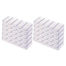 10pcs 전문 아크릴 포커 칩 100 칩 트레이 (커버없이), 투명한 색상, 10개