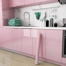 벽지 보호 PVC 진주 필름 방수 방 DIY 자체 접착 블랙화이트 옷장 주방 글로스 페이스트 가구 벽 스티커, 40cmx1M, 32) Pink Glossy - 40cmx1M