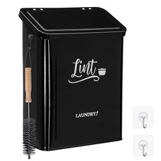 보풀 수거함 자석형 세탁실 정리함, Black