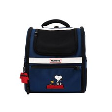 PEANUTS 史努比快樂出遊寵物前背包，透氣舒適，安全便攜，寵物外出必備, 1個, 藍色