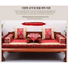 전통 세트 사극 폐백 왕실 침구 예단 좌식 황실 호텔 궁중 매트 실크 이불세트퀸 방석, 수박 레드