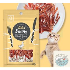 밀짚모자 상단 브리더랩 캣츠다이닝 오리 대구슬라이스 20g 냥이간식 고양이훈련간식 애묘간식