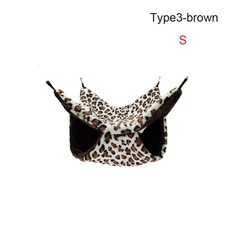 플러시 햄스터 해먹 작은 동물 더블 레이어 침낭 둥지 애완 쥐 다람쥐 케이지 하우스, S, Type3 Brown