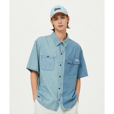 코닥 메일러 컬러배색 반팔셔츠데님 S.BLUE 453463