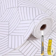 주방 캐비닛용 선반 라이너 비접착식 선반 라이너 종이 미끄럼 방지 두꺼운 서랍 라이너 쉬운 세척 공구 상자 냉장고용 그레이 30 x 599.9cm(11.8 x 236인, Silver Geometry