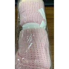 MO寶 加大全棉洞洞毯 寶寶推車毯 多功能蓋毯, 粉色
