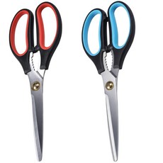 굿즈라이프 잘드는 양손 주방 스텐 가위, 1세트, 레드컷+블루컷