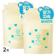 소소이지 실내건조 퍼퓸 섬유유연제 그리너리 머스크 리필, 2개, 2L