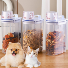 한솔템 사료 보관통 강력밀폐, 1개, 2.5L, 화이트