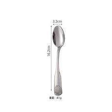 DFMEI 430不鏽鋼貝殼勺系列牛排刀叉勺套裝餐具湯勺酒店家用勺子西餐, 1個, 如圖, 小勺