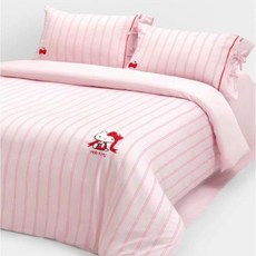 tbh 슈퍼싱글 퀸 라지킹 사이즈 헬로키티 캐릭터 핑크 스트라이프 순면 이불커버 침구세트