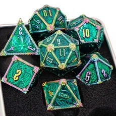 DND 메탈 다이스 7개 세트 MTR 던전 앤 드래곤 롤플레잉 게임용 선물 그린, 07 K01