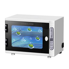 UV 오존 살균기 자외선 살균기 상자 미용실 타이머 포함 전문 캐비닛 360 청소 도구 12L, EU, [01] White
