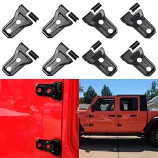 XhuangTech 8팩 블랙 도어 힌지 커버 트림 ABS 도어 힌지 스티커 접착 테이프 외부 보호 액세서리 포함(2018-2025 랭글러 JL/JLU용 2도어 및 4도어, 2018-2025 랭글러 JL/JLU용 2도어 및 4도